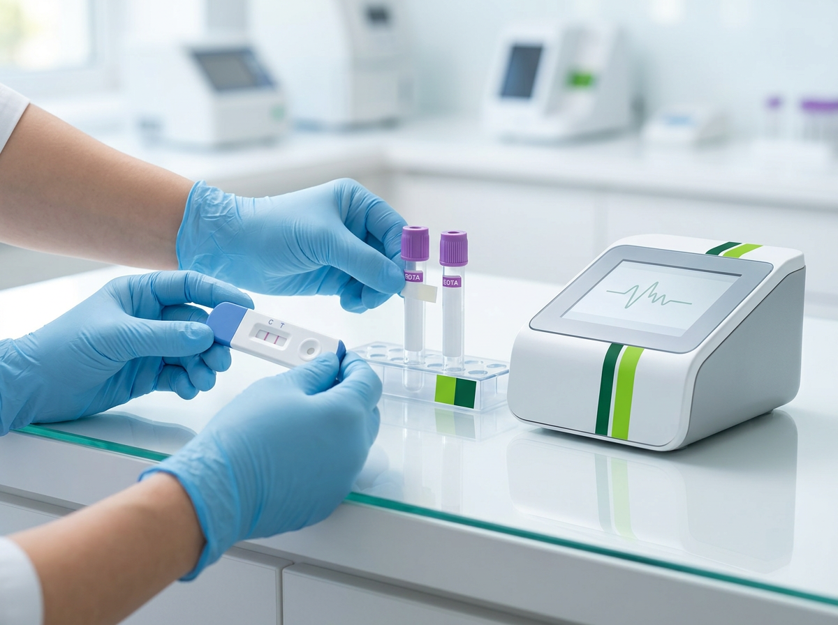 Acurix Lab technician processing diagnostic samples